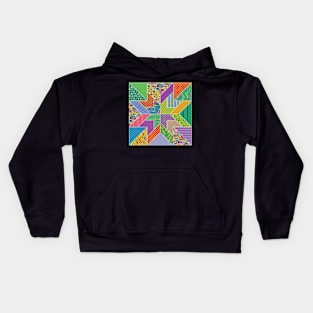 Hippie Love Quilt Block Kids Hoodie